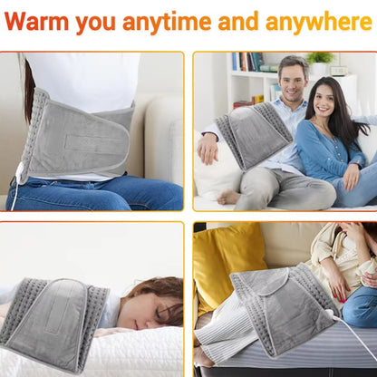 Electric Heating Blanket Physiotherapy Heating Pad Office Home Temperature Control Waist Belt Warming Blanket, Plug: EU Plug(Gray) - Electric Blankets by PMC Jewellery | Online Shopping South Africa | PMC Jewellery | Buy Now Pay Later Mobicred