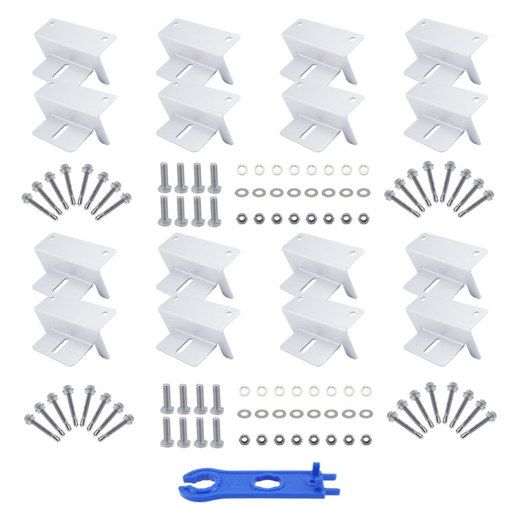 113pcs /Set RV Yacht Solar Panel Z-Shaped Aluminum Alloy Bracket(White) - Bumper by PMC Jewellery | Online Shopping South Africa | PMC Jewellery | Buy Now Pay Later Mobicred