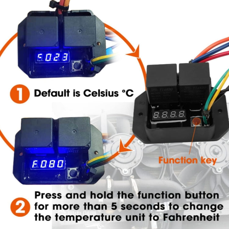 12V Digital Radiator Fan Controller Switch Automotive Fan Wiring Harness - Automobiles Sensors by PMC Jewellery | Online Shopping South Africa | PMC Jewellery | Buy Now Pay Later Mobicred