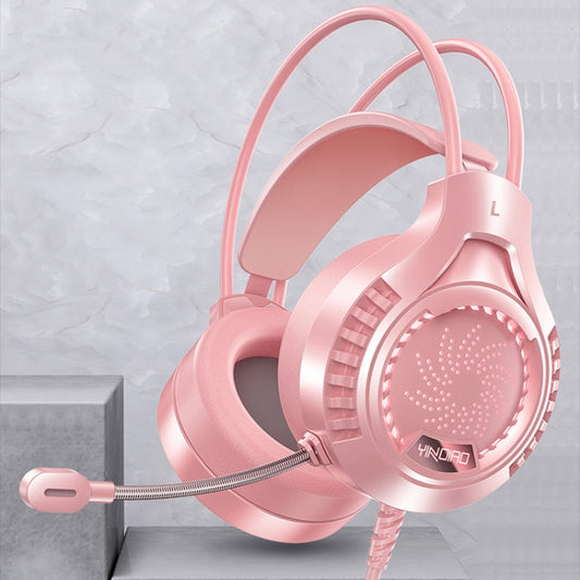 YINDIAO Q7 Colorful Light Computer Wired Headset USB Gaming Headset USB7.1 Sound Card Pink - Multimedia Headset by YINDIAO | Online Shopping South Africa | PMC Jewellery | Buy Now Pay Later Mobicred