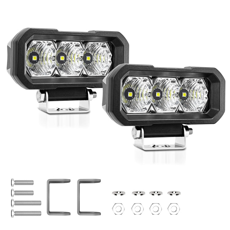 E23 40W 9V-30V 5 Inch Waterproof 3-Eye Headlight(Spotlight White Light) - Work Lights by PMC Jewellery | Online Shopping South Africa | PMC Jewellery | Buy Now Pay Later Mobicred