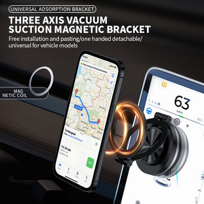 AIMITE C2 Car Vacuum Suction Cup Magnetic Three Axis Linkage Rotatable Cell Phone Holder(Black) - Universal Car Holders by AIMITE | Online Shopping South Africa | PMC Jewellery | Buy Now Pay Later Mobicred