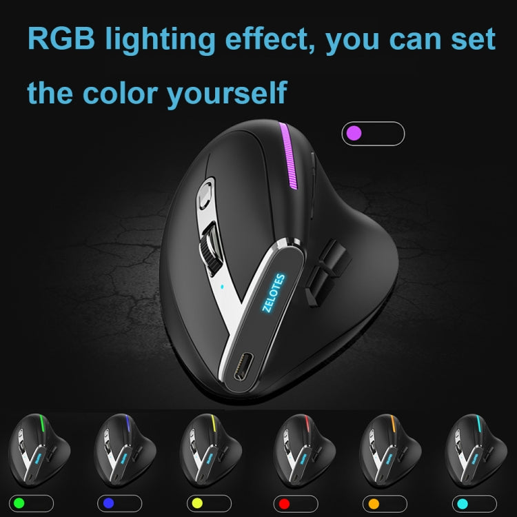 ZELOTES F36 9-Keys Vertical Grip Ergonomic Programming Dual Bluetooth + 2.4G Wireless Mouse(Black) - free shipping - PMC TechLife - Order now!