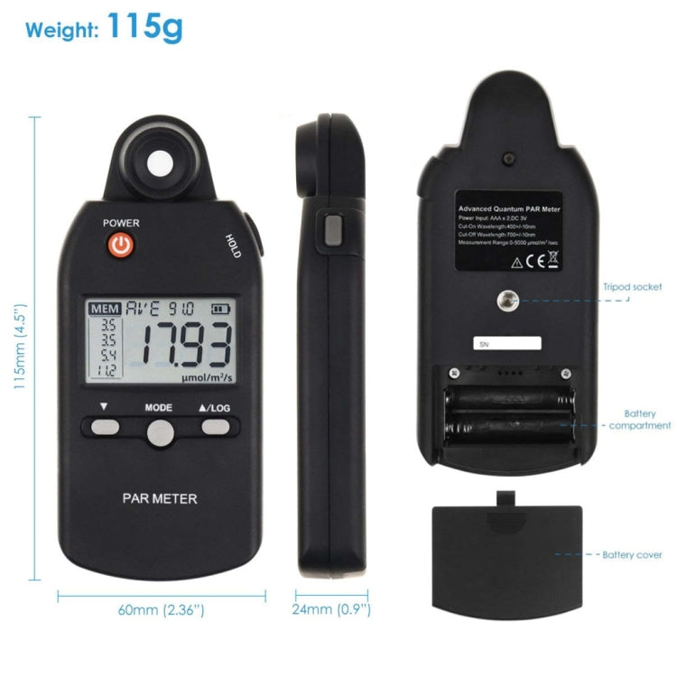 Portable Luminous Flux Visible Light Spectrometer Radiometer(PAR-355) - Light & Sound Meter by PMC TechLife | Online Shopping South Africa | PMC TechLife | Buy Now Pay Later Mobicred