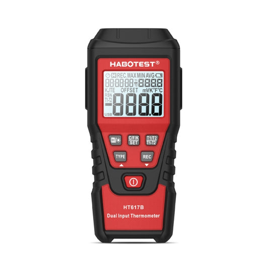 HABOTEST HT617B Digital Dual Channel Thermocouple Thermometer(Black Red) - Thermostat & Thermometer by HABOTEST | Online Shopping South Africa | PMC Jewellery | Buy Now Pay Later Mobicred