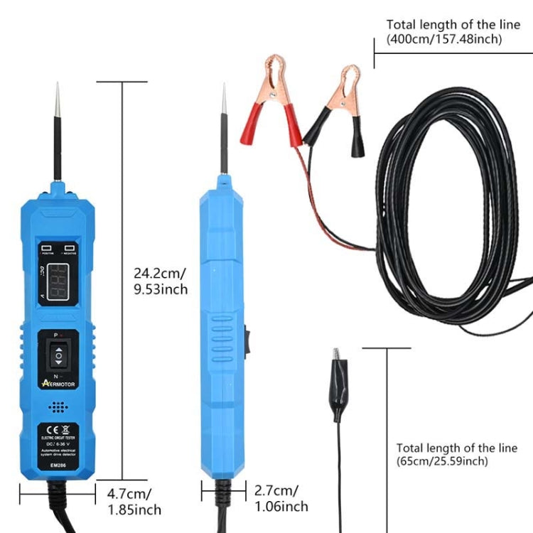 EM286 Multifunctional Car Circuit Electrical System Driving Test Pen, Style: Red 4m - Electronic Test by PMC Jewellery | Online Shopping South Africa | PMC Jewellery | Buy Now Pay Later Mobicred