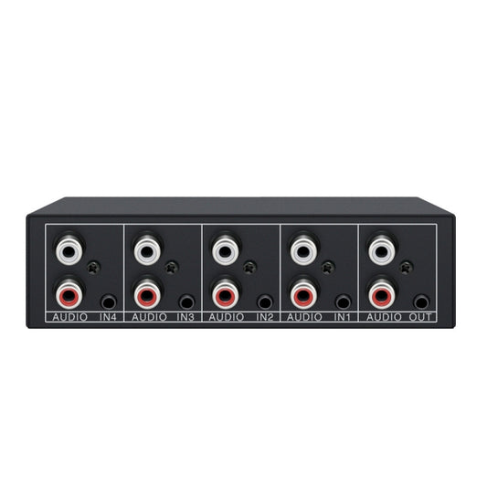 4 In 1 Out  3.5mm + RCA Audio Switcher 4 Channels Audio Converter(Black) -  by PMC Jewellery | Online Shopping South Africa | PMC Jewellery | Buy Now Pay Later Mobicred