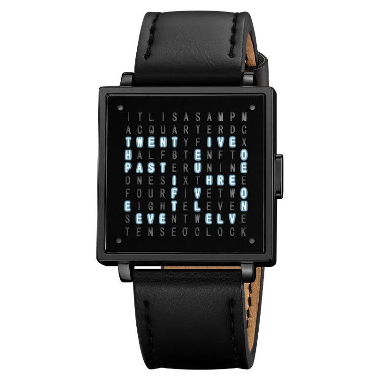 SKMEI Multi-function Letter Display Dial Square Men Electronic Watch, Color: Black Leather Band - free shipping - PMC TechLife - Order now!