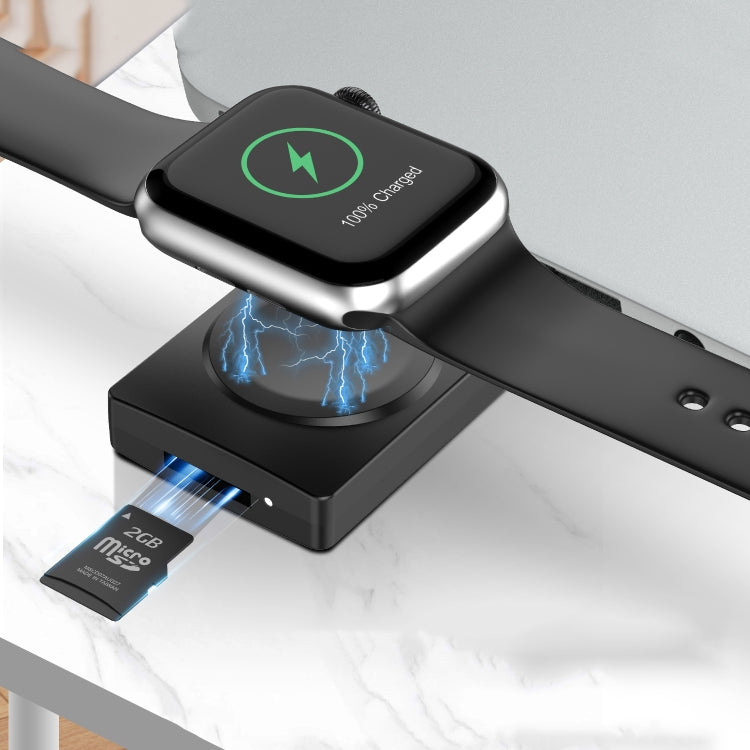 S02 For Apple Watch Series USB Magnetic Watch Wireless Charger With Card Reader Function(Black) - Charger / Holder by PMC TechLife | Online Shopping South Africa | PMC TechLife | Buy Now Pay Later Mobicred