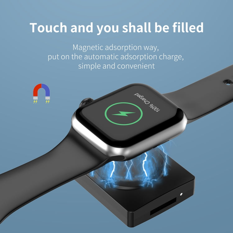 S02 For Apple Watch Series USB Magnetic Watch Wireless Charger With Card Reader Function(White) - Charger / Holder by PMC TechLife | Online Shopping South Africa | PMC TechLife | Buy Now Pay Later Mobicred