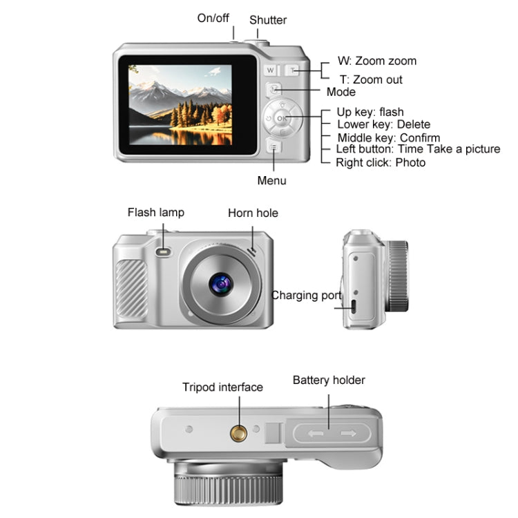 1080P HD Student Retro Digital Card Camera, Color: Black - Video Cameras by PMC TechLife | Online Shopping South Africa | PMC TechLife | Buy Now Pay Later Mobicred