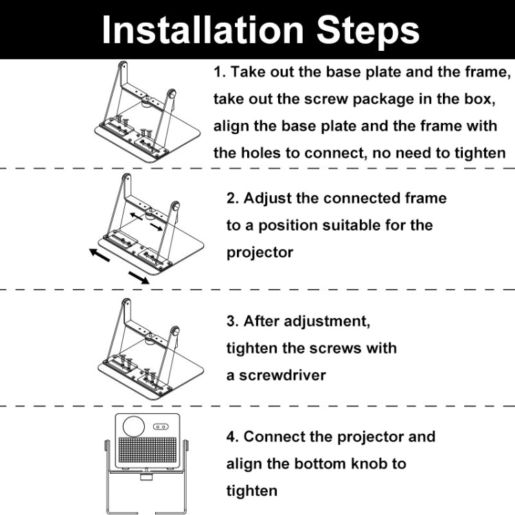 Punch-free Desktop Metal Adjustable Projector Stand(Black) - Other by PMC TechLife | Online Shopping South Africa | PMC TechLife | Buy Now Pay Later Mobicred