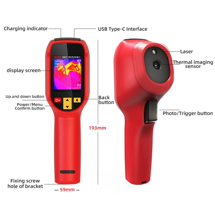 BSIDE HX1 Handheld Thermal Imaging Device Power Non-Contact Thermometer - free shipping - PMC TechLife - Order now!