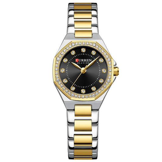 Curren Casual Steel Strap Luminous Women Watch, Color: Gold Black - Metal Strap Watches by Curren | Online Shopping South Africa | PMC Jewellery | Buy Now Pay Later Mobicred