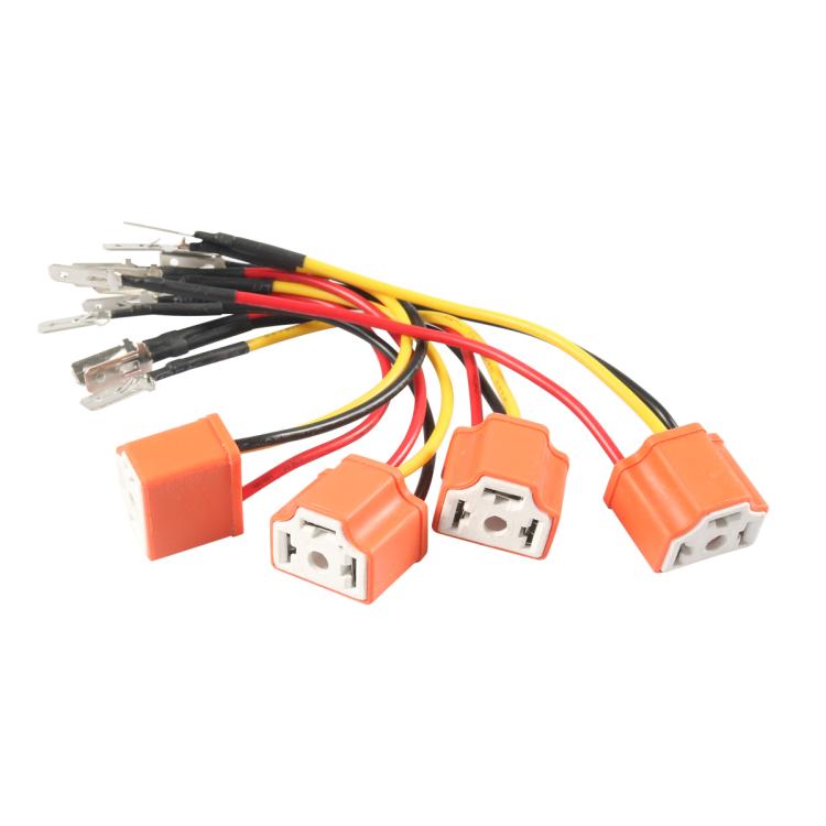 4pcs /Set Car Headlight Cable H4 Three-Plug Base Modification - Wires by PMc TechLife | Online Shopping South Africa | PMc TechLife | Buy Now Pay Later Mobicred