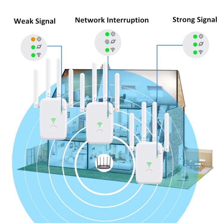 Urant U11 1200Mbps 2.4G&5.8G Wireless Repeater WiFi Signal Amplifier Support WPS Quick Setting EU Plug White - free shipping - PMC TechLife - Order now!
