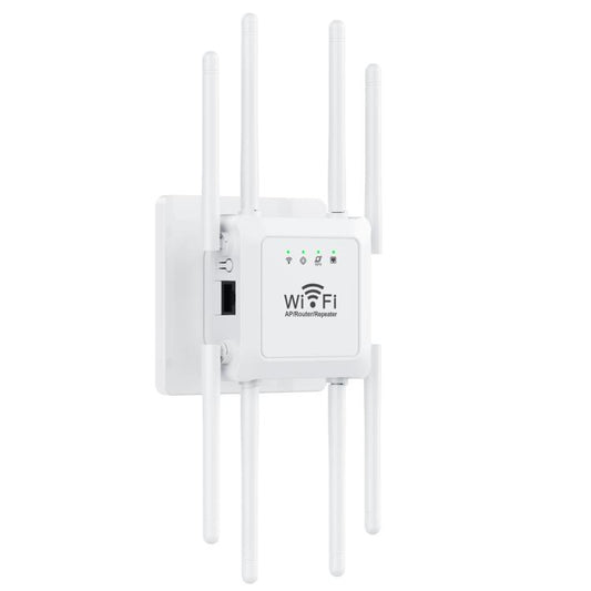 U18 1200Mbps 2.4G & 5G  Wireless Repeater WiFi Signal Amplifier With 8 Antenna US Plug White - Broadband Amplifiers by PMC Jewellery | Online Shopping South Africa | PMC Jewellery | Buy Now Pay Later Mobicred