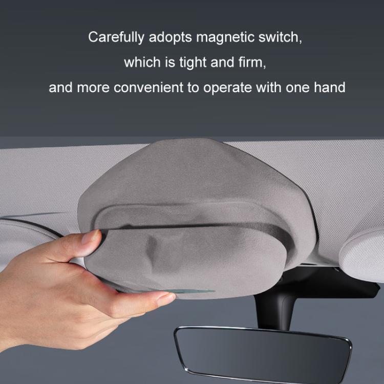 For Tesla Suede Leather Glasses Storage Box, Model: Model 3 Black - Sunglasses & Glasses Clips by PMc TechLife | Online Shopping South Africa | PMc TechLife | Buy Now Pay Later Mobicred