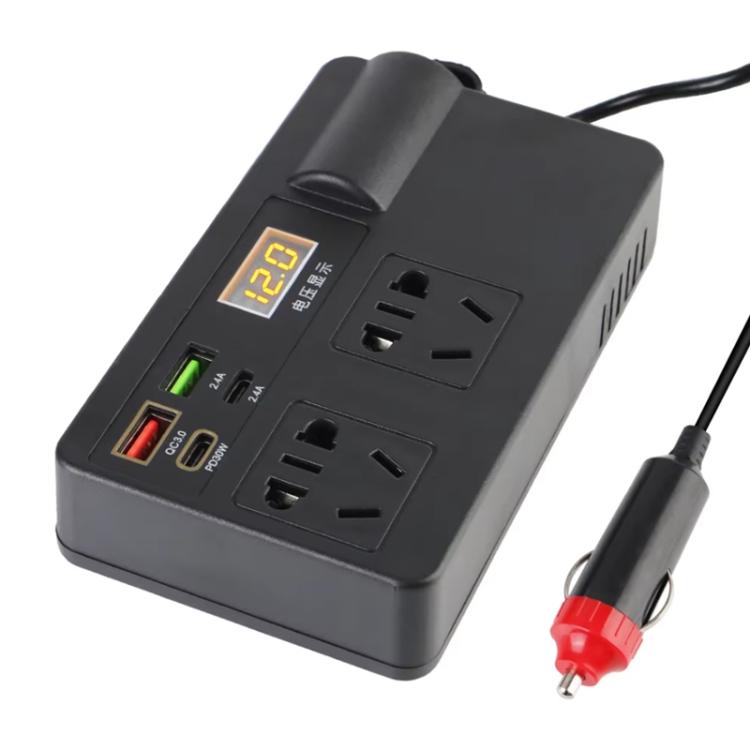 12V24V To 220V Car Multi-Function Inverter Socket Fast Charger(With Digital Display) - Others by PMc TechLife | Online Shopping South Africa | PMc TechLife | Buy Now Pay Later Mobicred