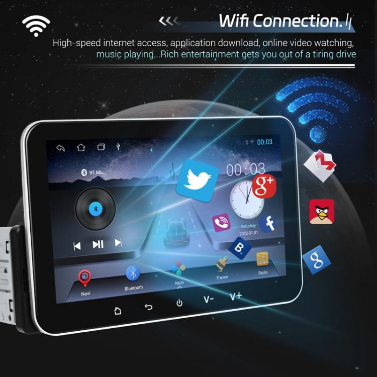 7 inch Horizontal Screen Android 13.0 Single Spindle Universal Car Multimedia Player, Style: Standard+Camera+Mic - Car MP3 & MP4 & MP5 by PMc TechLife | Online Shopping South Africa | PMc TechLife | Buy Now Pay Later Mobicred