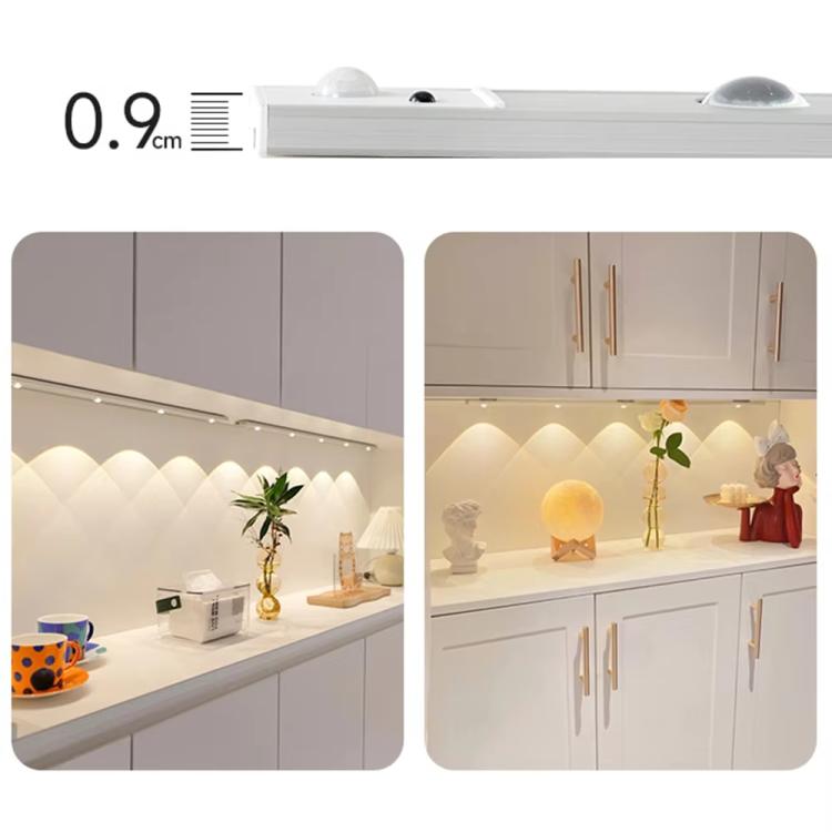 40cm Rechargeable Motion Sensor Light Bar Cabinet Wardrobe Lamp With Remote Control(Silver) - Sensor LED Lights by PMc TechLife | Online Shopping South Africa | PMc TechLife | Buy Now Pay Later Mobicred