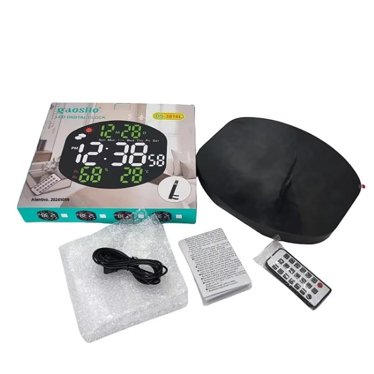 Digital Wall Clock Weather Station Forecast TEMP Humidity 2 Alarm Table Clock With Remote Control(Green+White) - Wall Clock by PMc TechLife | Online Shopping South Africa | PMc TechLife | Buy Now Pay Later Mobicred