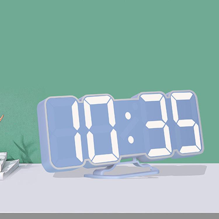 RGB Color Changing 3D Digital Clock With Voice Control, Adjustable Brightness, Temperature Display & Remote, Spec: Ordinary White - free shipping - PMC TechLife - Order now!