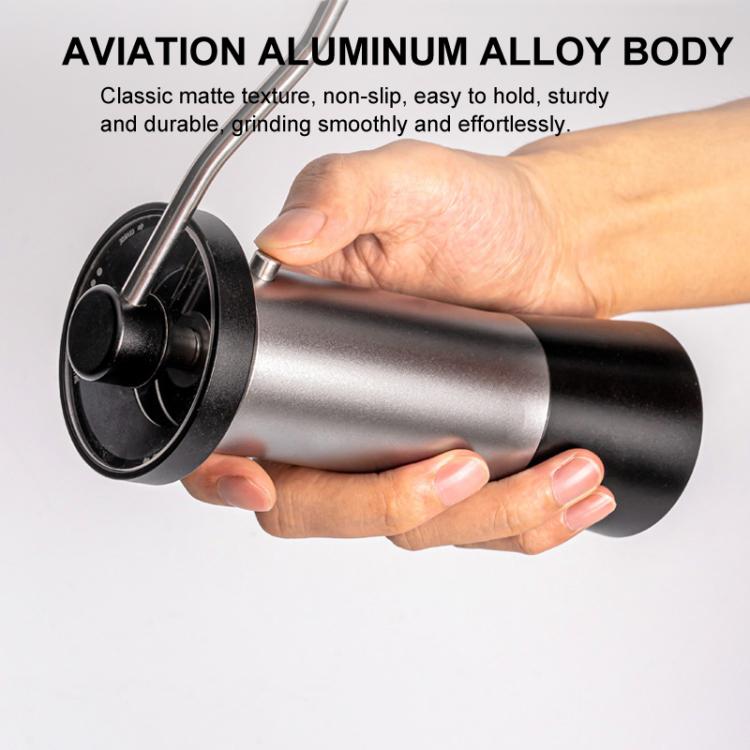 Manual Coffee Grinder with 5-Claw 420 Stainless Steel Burr External Click Adjustable Grind Settings(Silver Black) - free shipping - PMC TechLife - Order now!