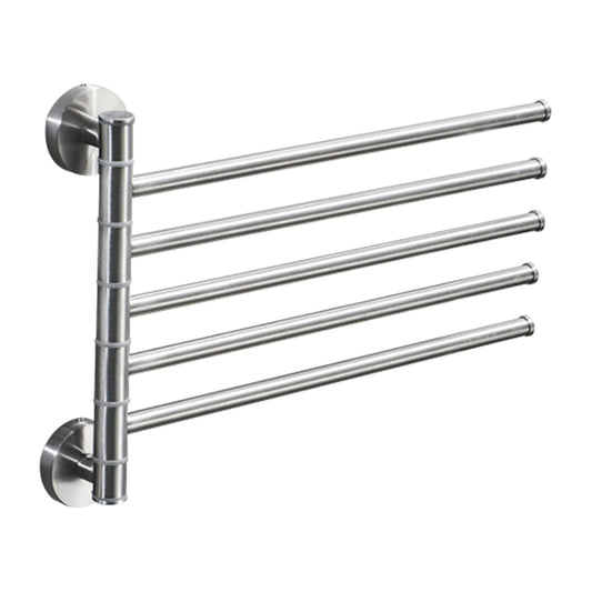 Stainless Steel Towel Bar Rotating Towel Rack Bathroom Kitchen Wall-mounted Towel Polished Rack Holder, Model:Brushed Five Poles - Shelves by PMC Jewellery | Online Shopping South Africa | PMC Jewellery