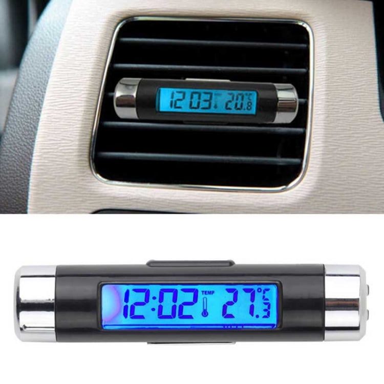 2 in 1 Car Auto Thermometer Clock Calendar LCD Display Screen - Clocks & Car Meters by PMC Jewellery | Online Shopping South Africa | PMC Jewellery