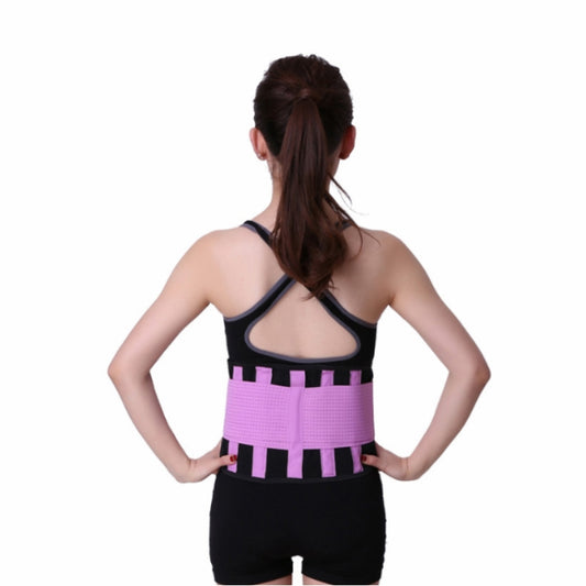 Men and Women Neoprene Lumbar Waist Support Unisex Exercise Weight Loss Burn Shaper Gym Fitness Belt, Size:L(Purple) - Sports Safety by PMC Jewellery | Online Shopping South Africa | PMC Jewellery | Buy Now Pay Later Mobicred