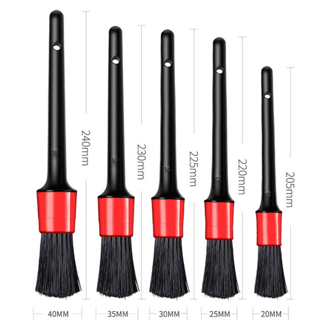 5 in 1 Car Detailing Brush Cleaning Natural Boar Hair Brushes Auto Detail Tools Products Wheels Dashboard,Random Color Delivery - Car washing supplies by PMC Jewellery | Online Shopping South Africa | PMC Jewellery