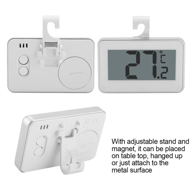 Large LCD Refrigerator Thermometer with Adjustable Stand  Magnet Digital Thermometer(White) - Digital Thermometer by PMC TechLife | Online Shopping South Africa | PMC TechLife