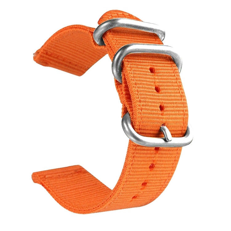 Washable Nylon Canvas Watchband, Band Width:20mm(Orange with Silver Ring Buckle) - free shipping - PMC TechLife - Order now!