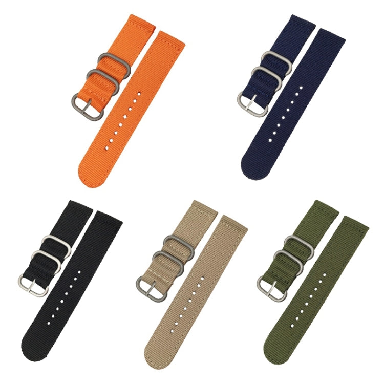 Washable Nylon Canvas Watchband, Band Width:20mm(Khaki with Silver Ring Buckle) - free shipping - PMC TechLife - Order now!