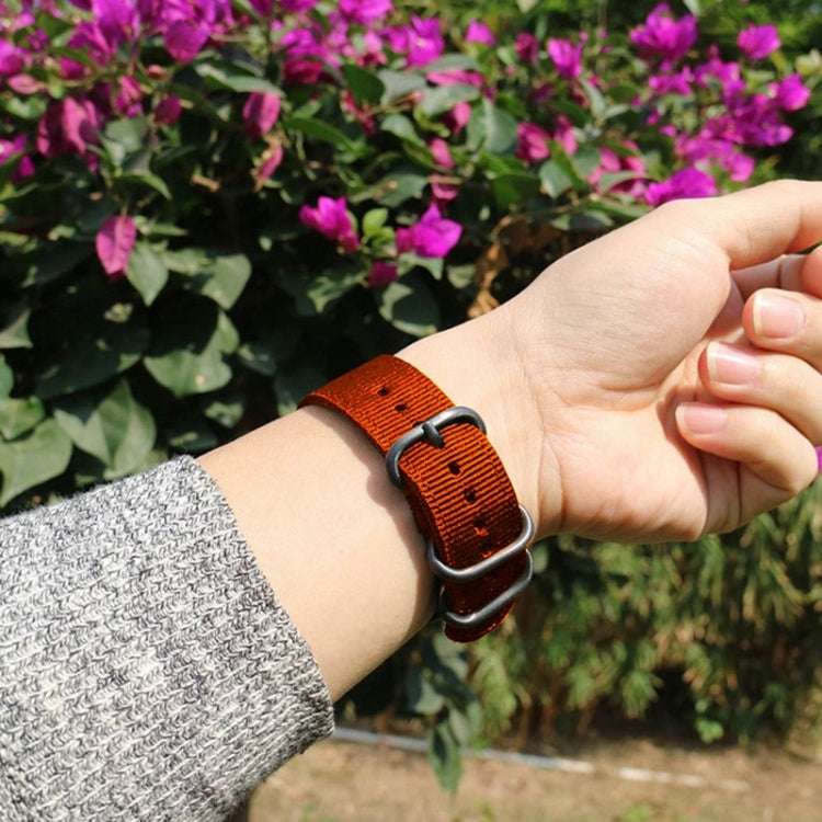 Washable Nylon Canvas Watchband, Band Width:24mm(Orange with Silver Ring Buckle) - Watch Bands by PMC TechLife | Online Shopping South Africa | PMC TechLife | Buy Now Pay Later Mobicred