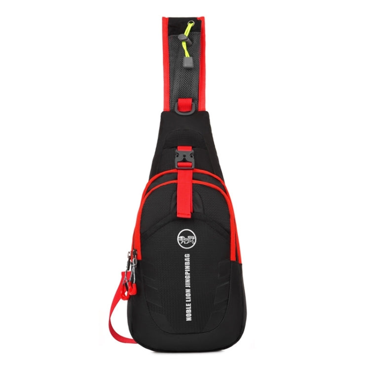 Motorcycle Waterproof Nylon Backpack Convenient Motorbike Chest Bag Backpack Camping Hiking Running Outdoor Sport Bag(Black Red) - Bags & Luggages by PMC Jewellery | Online Shopping South Africa | PMC Jewellery | Buy Now Pay Later Mobicred