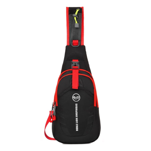 Motorcycle Waterproof Nylon Backpack Convenient Motorbike Chest Bag Backpack Camping Hiking Running Outdoor Sport Bag(Black Red) - Bags & Luggages by PMC Jewellery | Online Shopping South Africa | PMC Jewellery | Buy Now Pay Later Mobicred