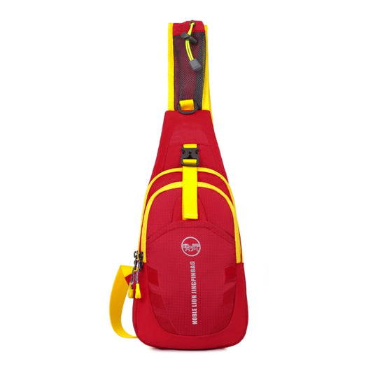 Motorcycle Waterproof Nylon Backpack Convenient Motorbike Chest Bag Backpack Camping Hiking Running Outdoor Sport Bag(Red + Yellow) - Bags & Luggages by PMC Jewellery | Online Shopping South Africa | PMC Jewellery | Buy Now Pay Later Mobicred