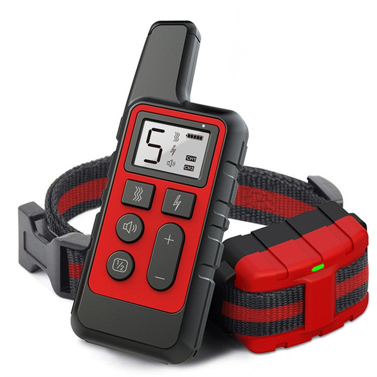 500m Dog Training Bark Stopper Remote Control Electric Shock Waterproof Electronic Collar(Red) - Training Aids by PMC Jewellery | Online Shopping South Africa | PMC Jewellery