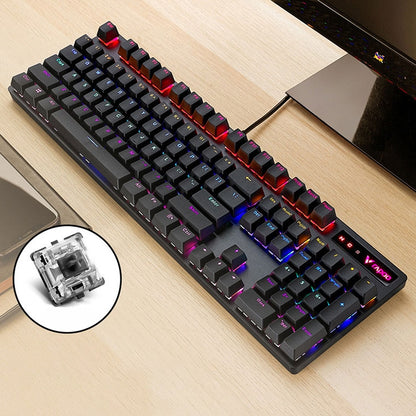 Rapoo V500 PRO Mixed Light 104 Keys Desktop Laptop Computer Game Esports Office Home Typing Wired Mechanical Keyboard(Black Shaft) - Wired Keyboard by Rapoo | Online Shopping South Africa | PMC Jewellery | Buy Now Pay Later Mobicred