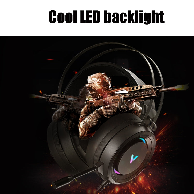 Rapoo VH500C Desktop Computer 7.1 Channel RGB Luminous Game Headset with Short Microphone, Cable Length: 2.2m(Black) - Multimedia Headset by Rapoo | Online Shopping South Africa | PMC Jewellery | Buy Now Pay Later Mobicred