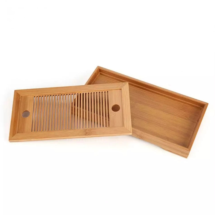 Bamboo Tea Trays Kung Fu Tea Accessories Tea Tray Table With Drain Rack(primary color) - Tea Trays by PMC Jewellery | Online Shopping South Africa | PMC Jewellery