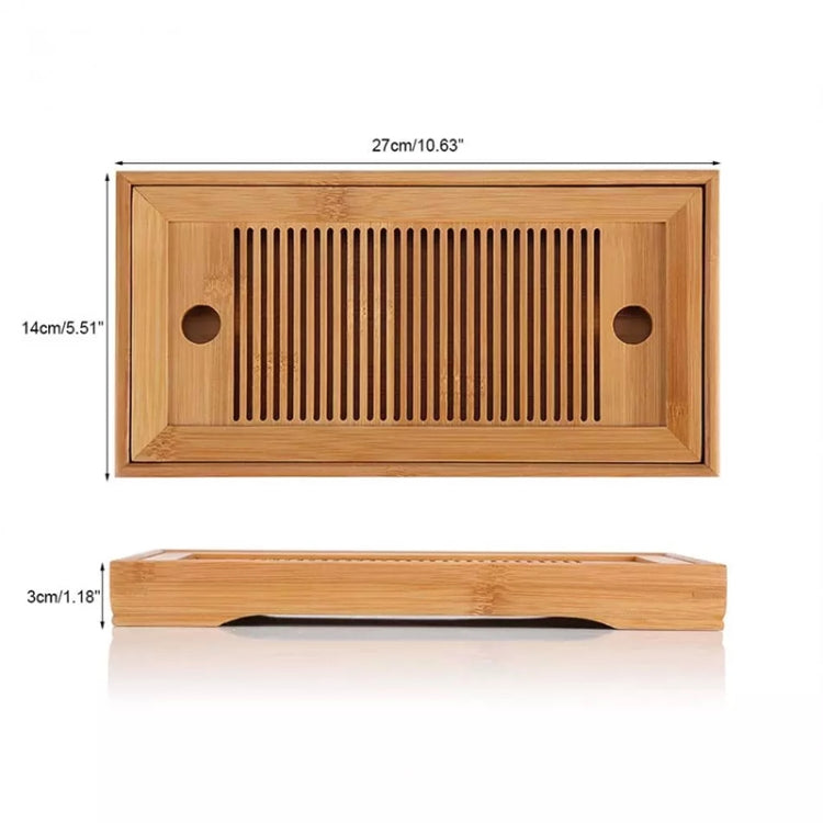 Bamboo Tea Trays Kung Fu Tea Accessories Tea Tray Table With Drain Rack(primary color) - Tea Trays by PMC TechLife | Online Shopping South Africa | PMC TechLife | Buy Now Pay Later Mobicred