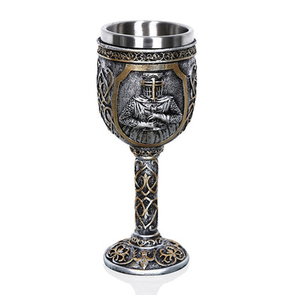 3D Viking Skull Coffee Beer Mug Skull Mug Beer Wine Drink Gift Stainless Steel Knight Decorative Cup for Men Goblet - Drinking Tools by PMC Jewellery | Online Shopping South Africa | PMC Jewellery