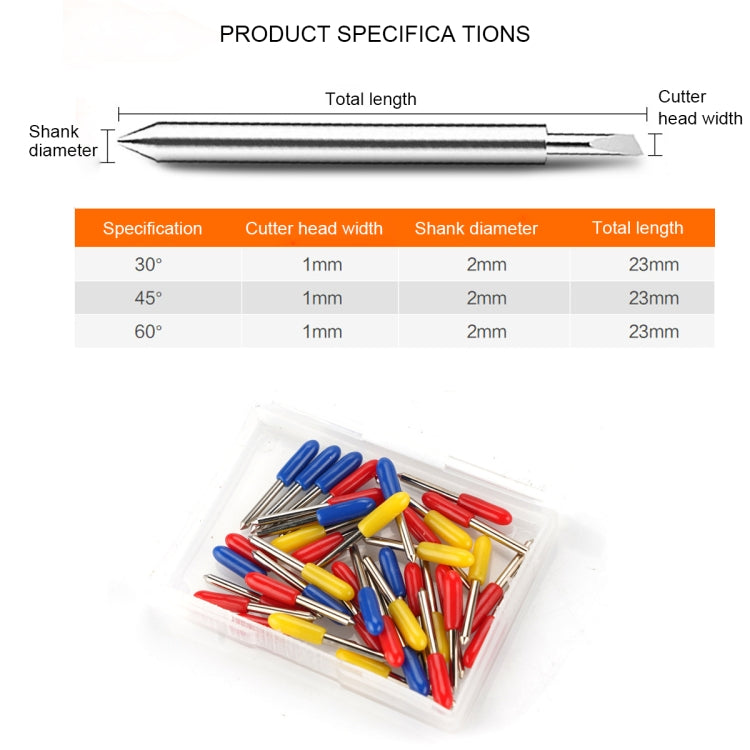 50 PCS 30/45/60 Degrees Sharp and Durable Carving Tools - Burin &Cutting Knife by PMC TechLife | Online Shopping South Africa | PMC TechLife