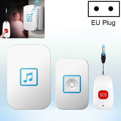 CACAZI C86 Wireless SOS Pager Doorbell Old man Child Emergency Alarm Remote Call Bell, EU Plug(White) - Wireless Doorbell by CACAZI | Online Shopping South Africa | PMC Jewellery