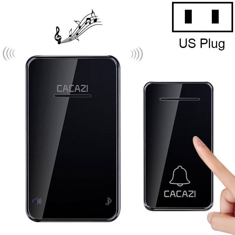 CACAZI FA8 Self-Powered Wireless Doorbell, US Plug(Black) - Wireless Doorbell by CACAZI | Online Shopping South Africa | PMC TechLife | Buy Now Pay Later Mobicred