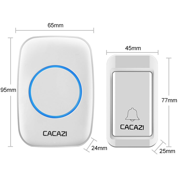 CACAZI A10G One Button Three Receivers Self-Powered Wireless Home Cordless Bell, US Plug(White) - Wireless Doorbell by CACAZI | Online Shopping South Africa | PMC Jewellery