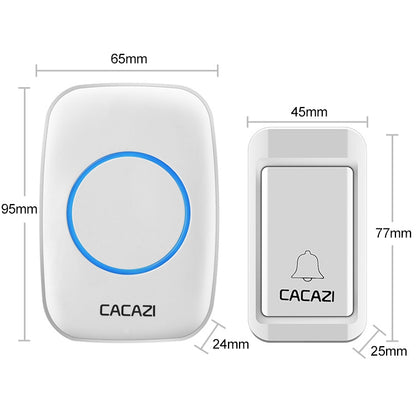 CACAZI A10G One Button Three Receivers Self-Powered Wireless Home Cordless Bell, US Plug(White) - Wireless Doorbell by CACAZI | Online Shopping South Africa | PMC Jewellery